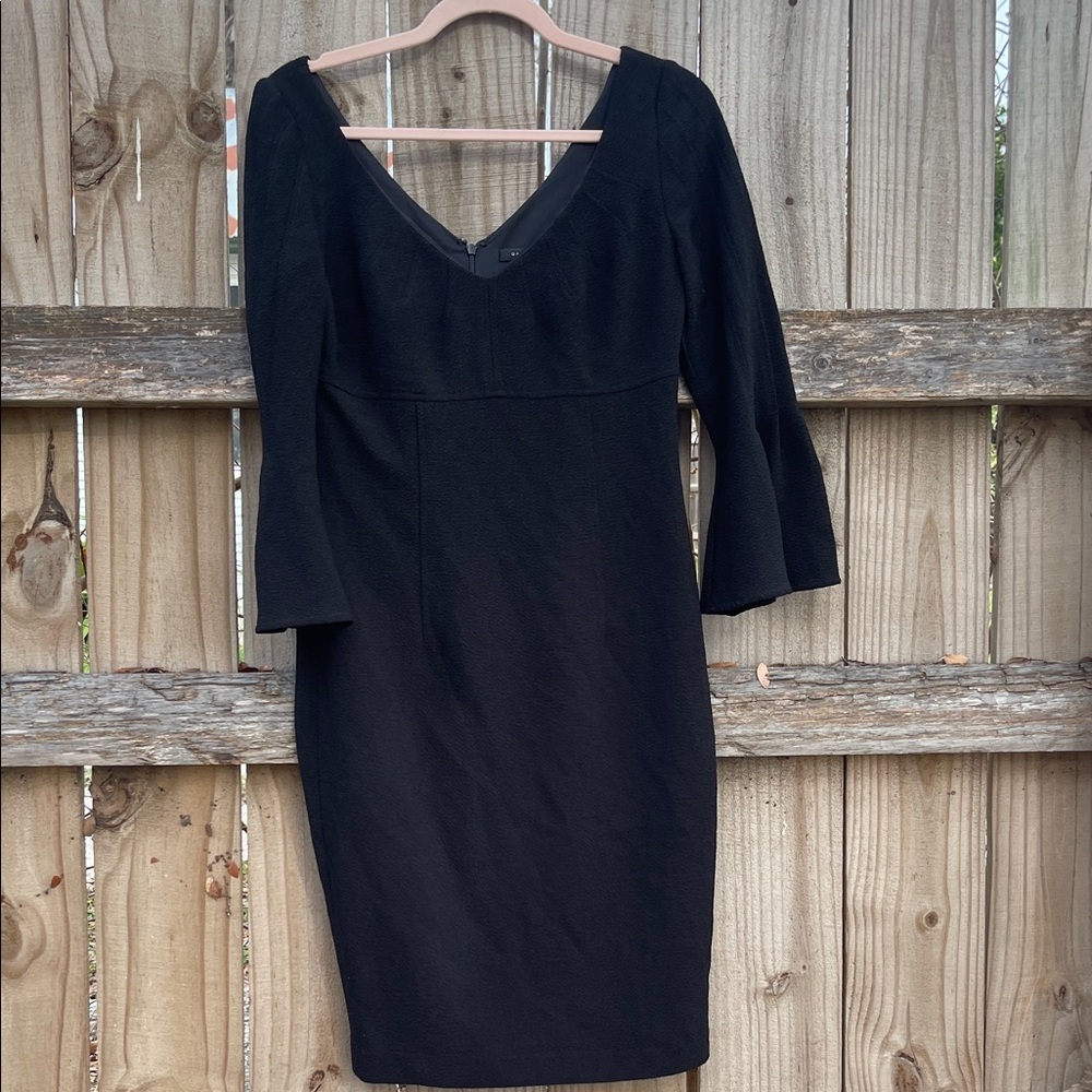 David Meister Black Textured Sheath Dress | Size 2 | Made in USA Whimsygoth Goth